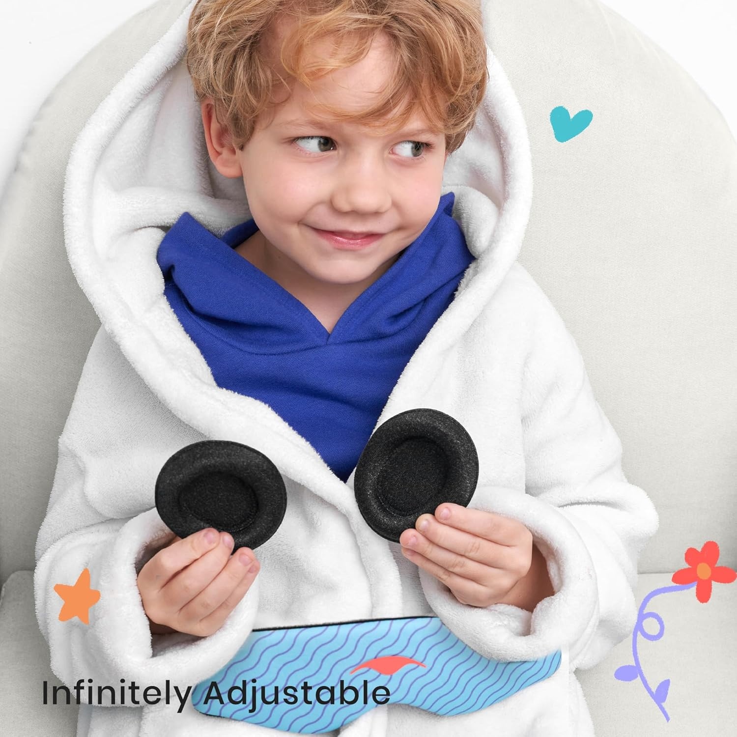 image:imageManta Kids Sleep Mask Comfy amp Cute Blackout Sleeping Mask with Adjustable Eye Cups Soft amp Breathable Machine Washable Kids Eye Mask for Girls Boys Toddler Aged 6 PeriwinkleArctic Blue