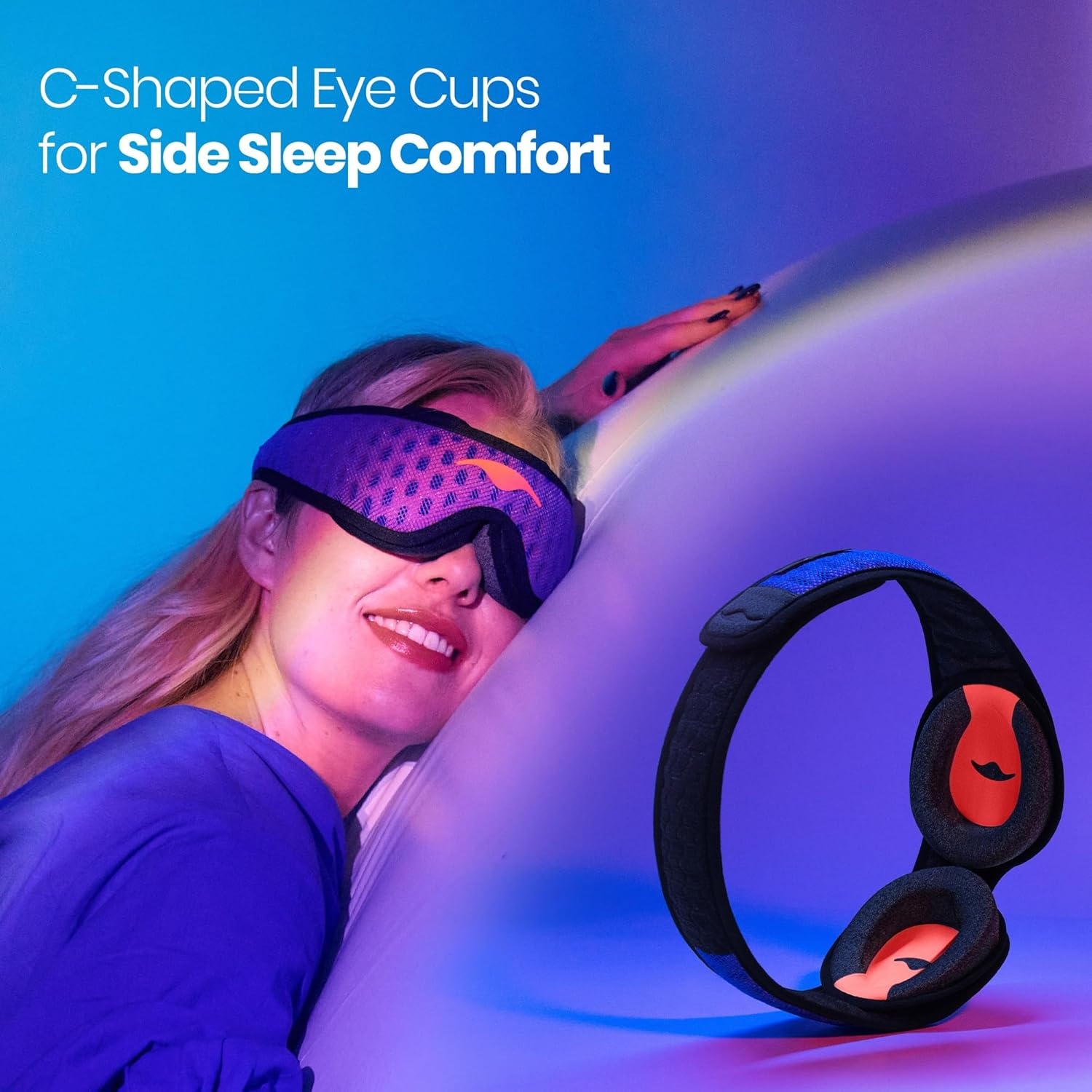 image:imageManta Pro Sleep Mask 100 Light Blocking Sleep Mask for Side Sleepers Breathable and Comfortable Spacious amp Zero Pressure for Long Lashes Perfect for SleepTravelNapShift Work
