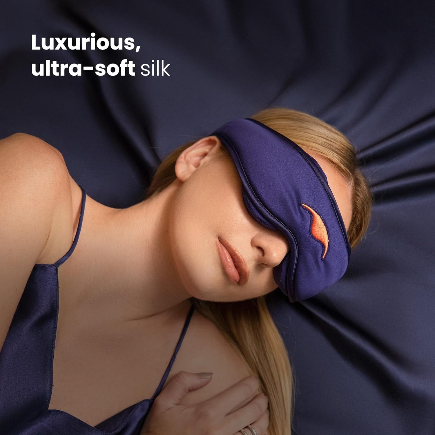 image:imageManta Silk Sleep Mask Premium 22 Momme Silk Eye Mask Designed for Blackout Comfort Breathable and Washable Adjustable Fit PurplePurple