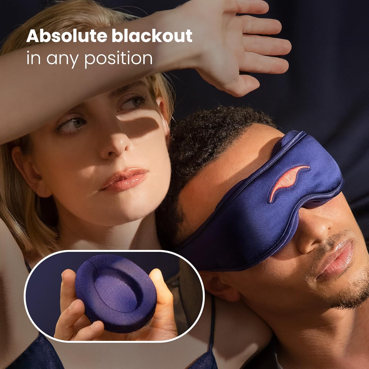 image:imageManta Silk Sleep Mask Premium 22 Momme Silk Eye Mask Designed for Blackout Comfort Breathable and Washable Adjustable Fit PurplePurple