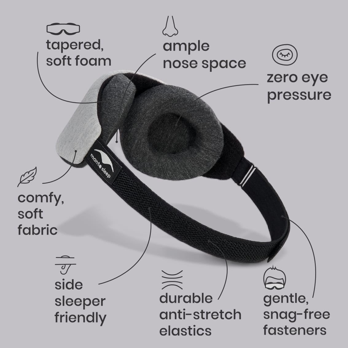 image:imageManta Sleep Pro amp Slim Duo Manta Slim Sleep Mask Manta Pro Sleep Mask 100 Total Blackout Fully Adjustable Zero Eye Pressure Eye Mask for Sleeping Travels and Nap