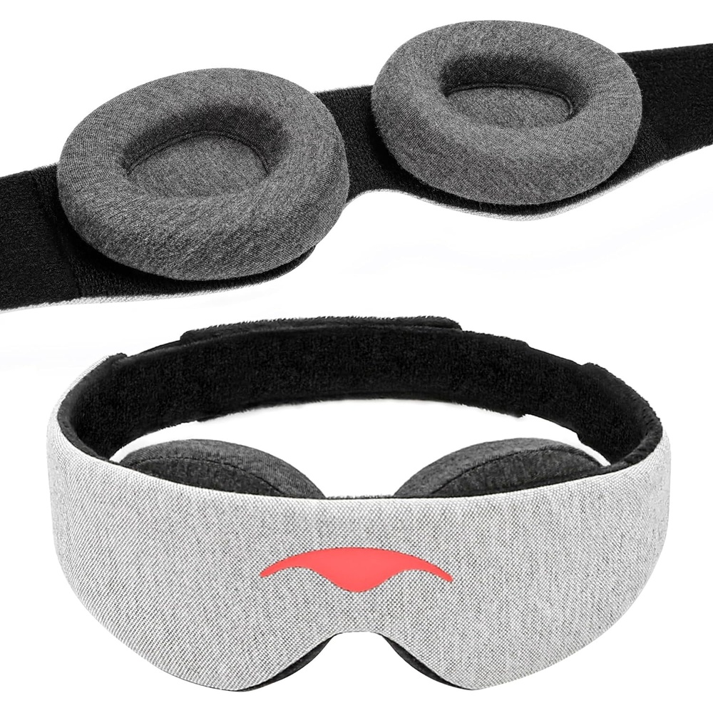 image:imageManta Original Sleep Mask Maximum Blackout Sleep Mask for Deep Sleep Adjustable with Detachable Eye Cups Zero Eye Pressure for Back amp Belly Sleepers Ideal for Travel Shift Work amp Daytime SleepGray