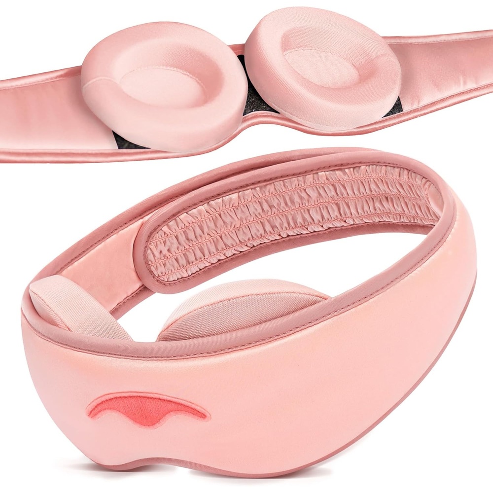image:imageManta Silk Sleep Mask Premium 22 Momme Silk Eye Mask Designed for Blackout Comfort Breathable and Washable Adjustable Fit PurplePink